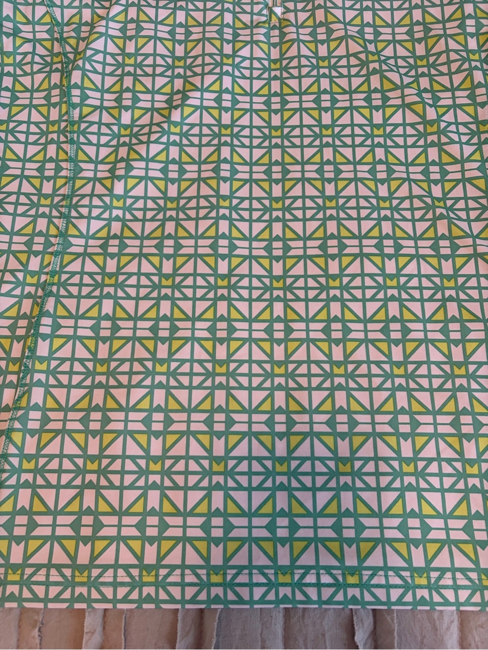 Nivo Sleeveless Green Geometric Golf Polo | Size L - Picture 3 of 8